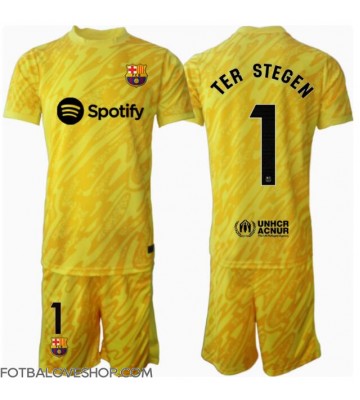 Barcelona Ter Stegen #1 Brankářské Dětské Domácí Dres 2024-25 Krátký Rukáv (+ trenýrky)
